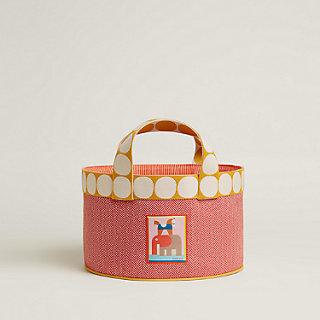 Animaux Blocks basket, small model - Brown | Hermès USA